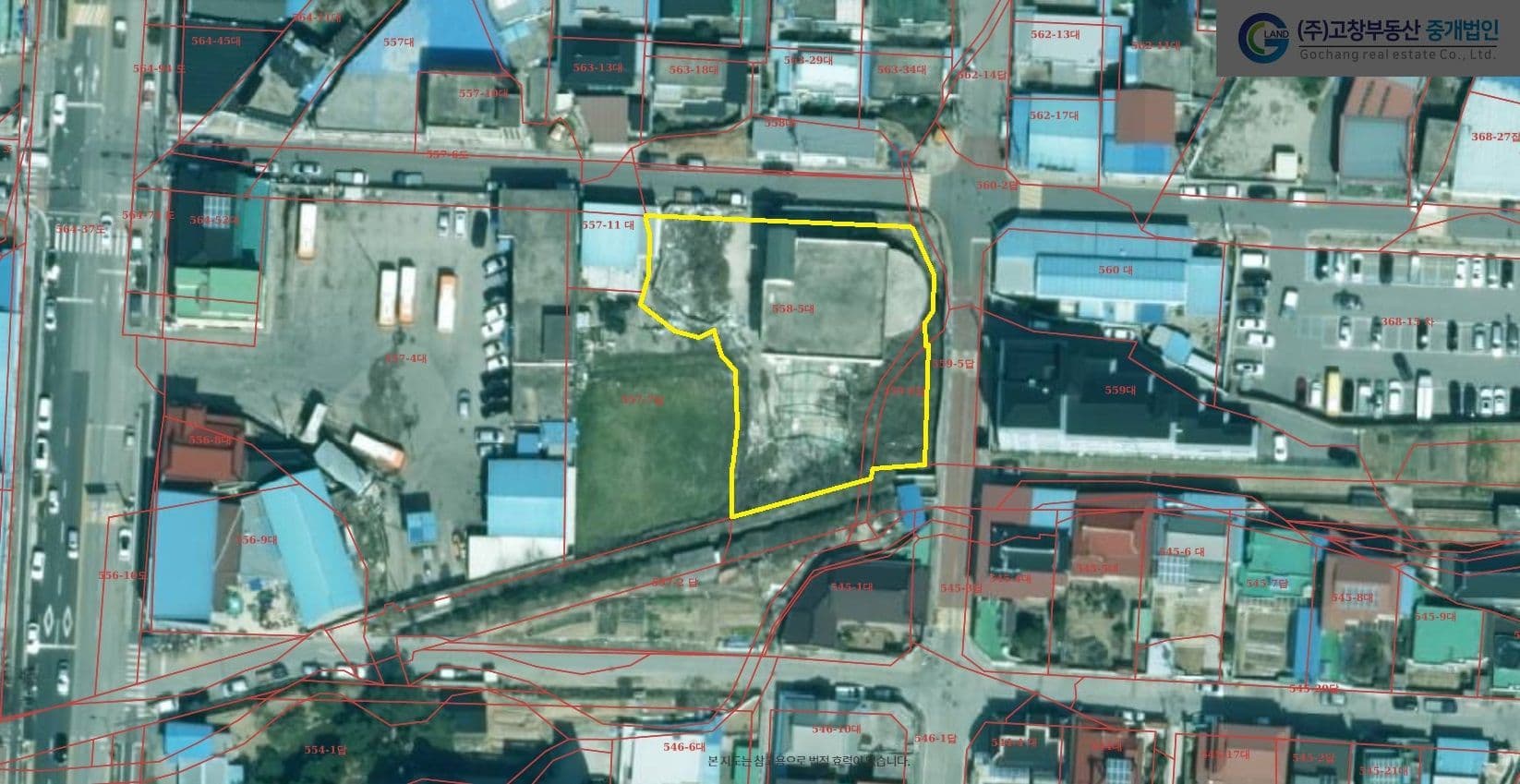 고창군 고창읍 읍내리에 위치한 공동주택 건축 적합부지