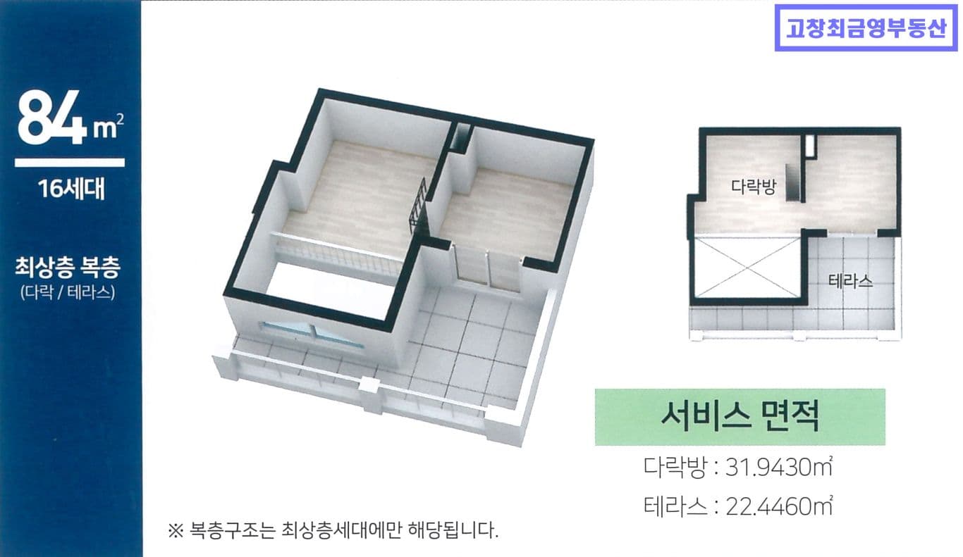 고창읍 석교리에 위치한 아르테 연립주택 34형 복층주택 5