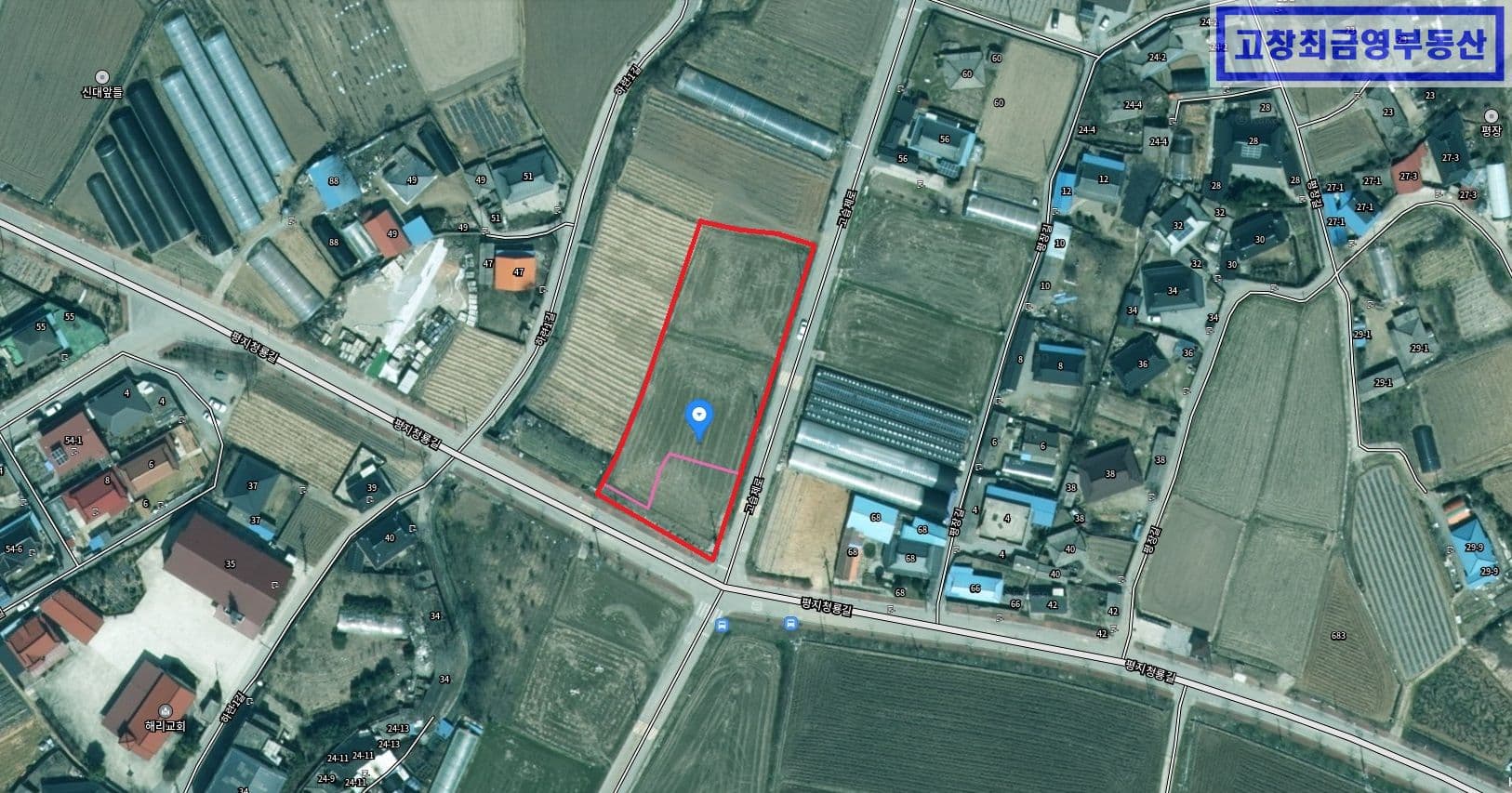 고창군 해리면 하련리에 위치한 다용도(물류창고, 일반공장, 주택 등)토지 802평 3