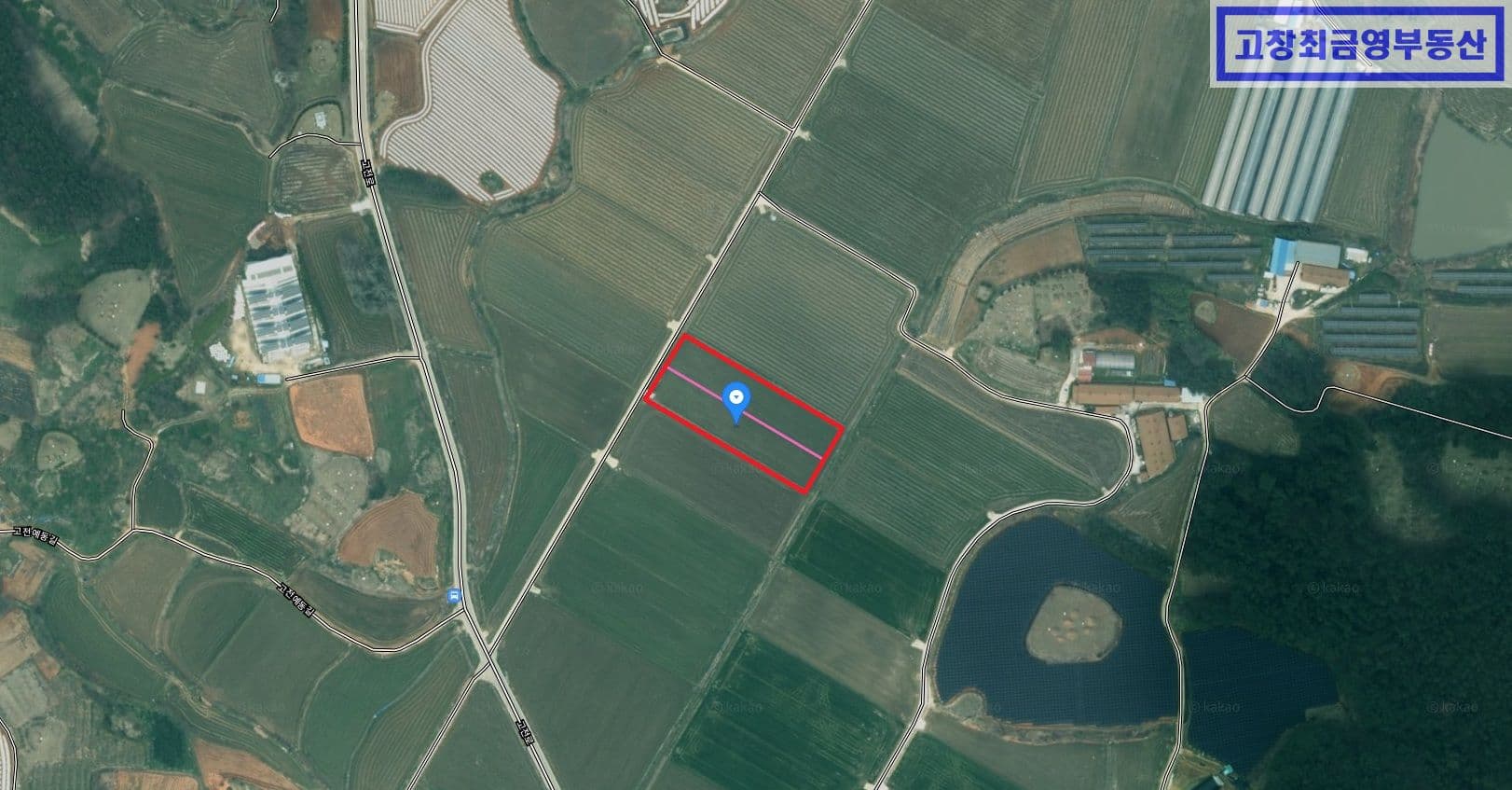 고창군 심원면 고전리에 위치한 벼농사 또는 특작용 비닐하우스 설치 적합농지 1203평